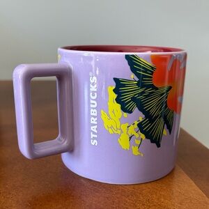 Starbucks Fall 2023 Jellyfish and Parasols Mug Lilac Purple Floral Maroon 14 oz